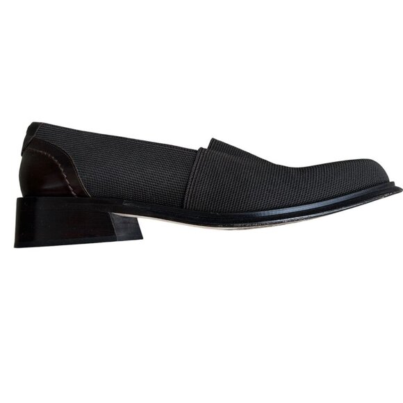 Via Spiga Brown Mesh Upper and Leather Slip On Block Heel 9.5 Medium - Picture 3 of 11